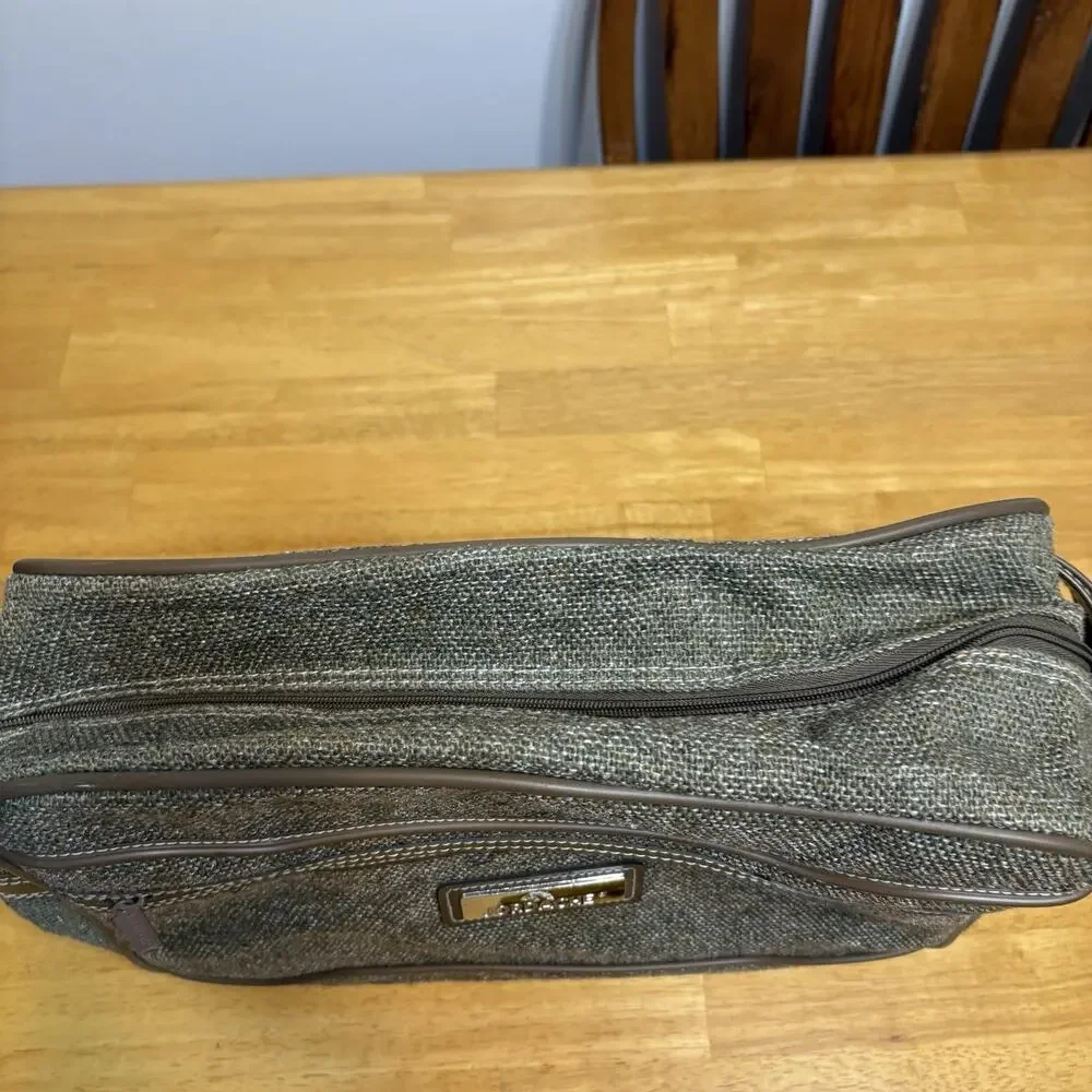 Jordache Tweed Carry On Overnight Bag Tote Luggage Weekender 15.5x11.5x6 Vintage